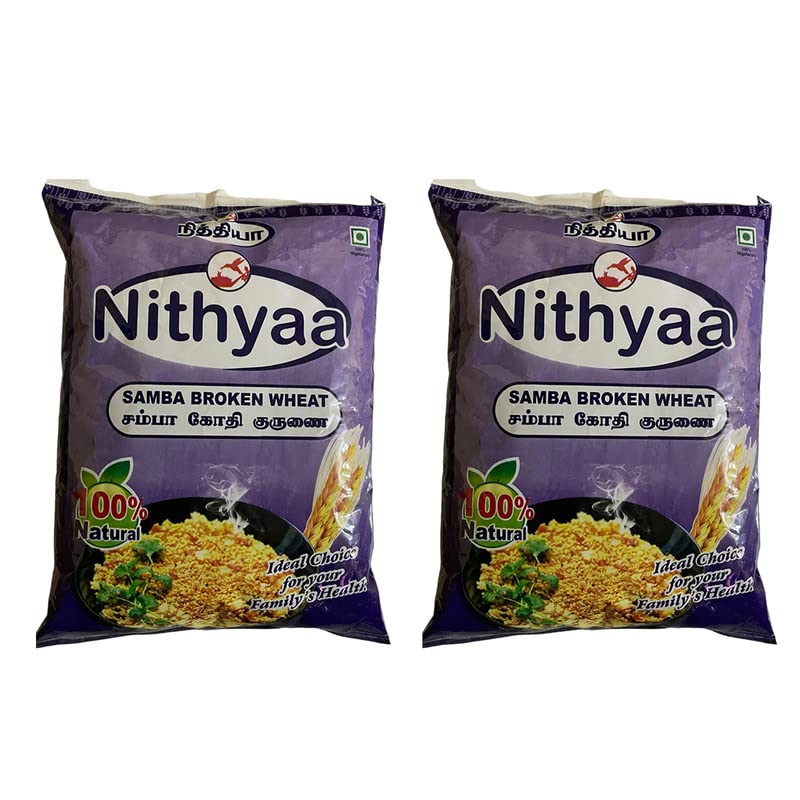 Nithyaa Samba Broken Wheat for Healthy and Delicious Dish | Traditional Indian Taste and Authentic Flavour | Chemical Free (Pack of 2) (500 GM Each)