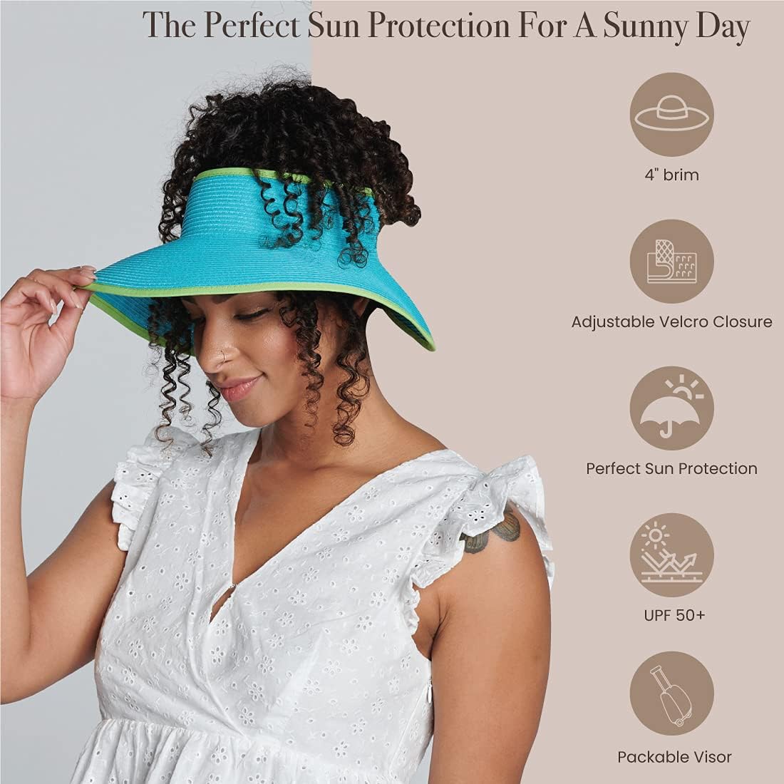 San Diego Hat Co. Womens Ultrabraid Visor with Ribbon Binding, and Sweatband - Image 7