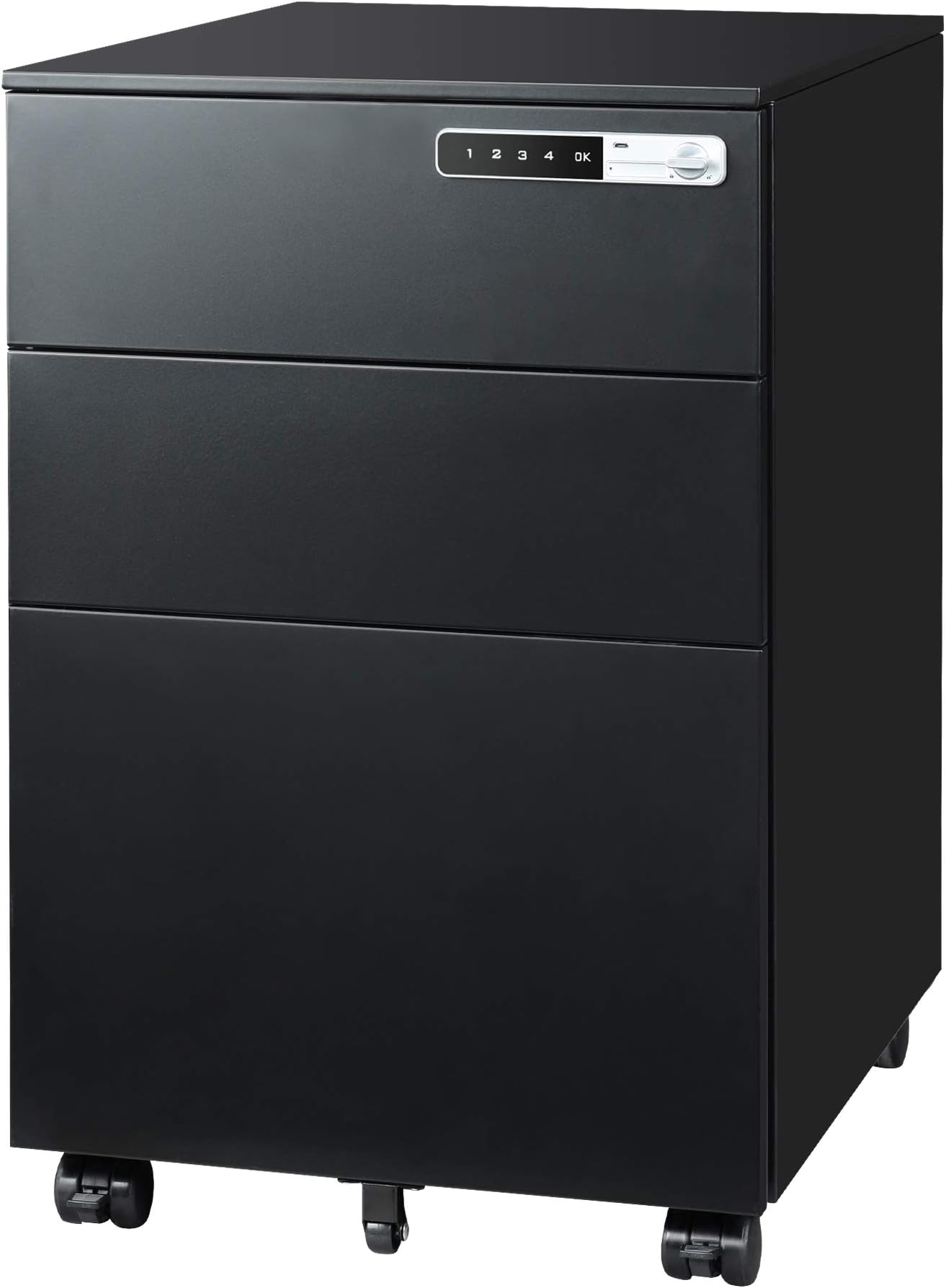 DEVAISE 3Drawer Mobile File with Smart Lock, Pre
