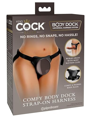 King Cock Comfy Body Dock Strap-On Harness, Black, 61-137 cm
