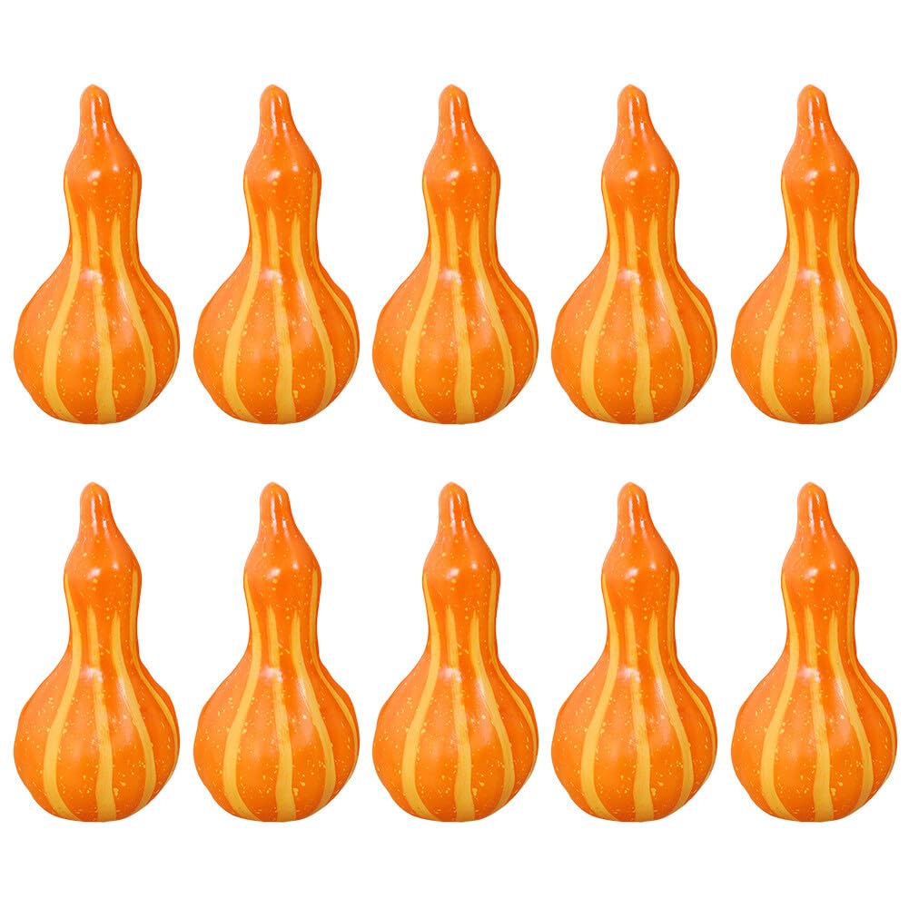 Zcargel Foam Pumpkin Props 10PCS Artificial Pumpkin Decoration Simulation Pumpkin Ornament Outdoor Faux Vegetable Pumpkins Model for Fall Autumn Halloween Thanksgiving Decorations