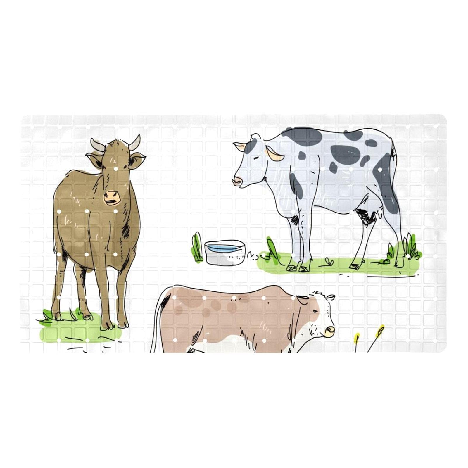 Tapis de douche antidérapant lavable en machine pour baignoire familiale