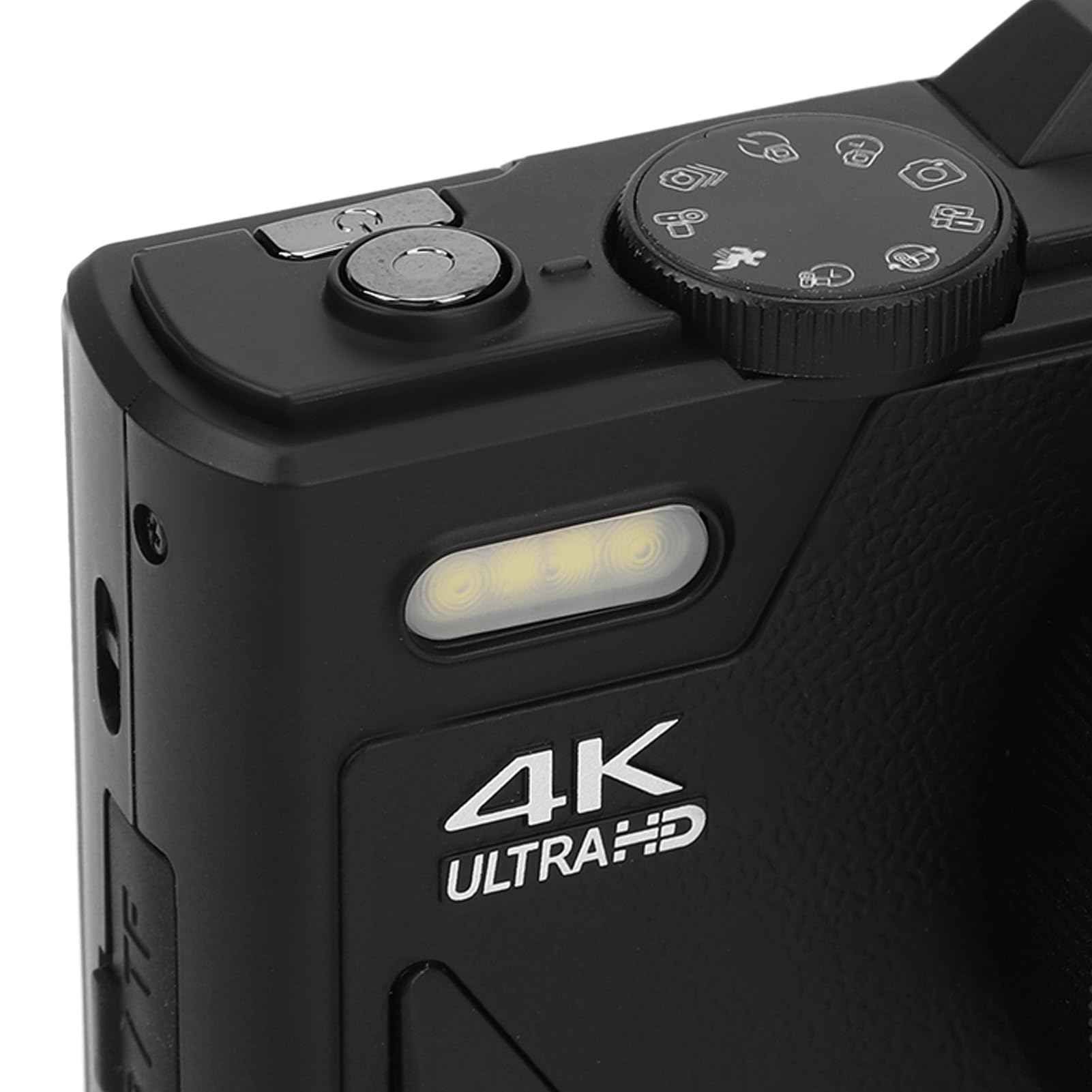 Eujgoov Cámara Digital, Cámara Vlogging ABS 64MP 4K con Pantalla Abatible de 3 Pulgadas, Compacta Recargable con Enfoque Automático y Zoom Digital 18X para Principiantes en Vlogs de Viajes (Black)