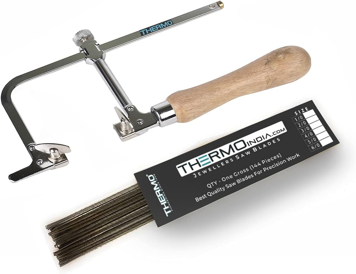 Adjustable Coping Saw with 144 Piece Blades (75mm Inner Height) - Made in Bharat