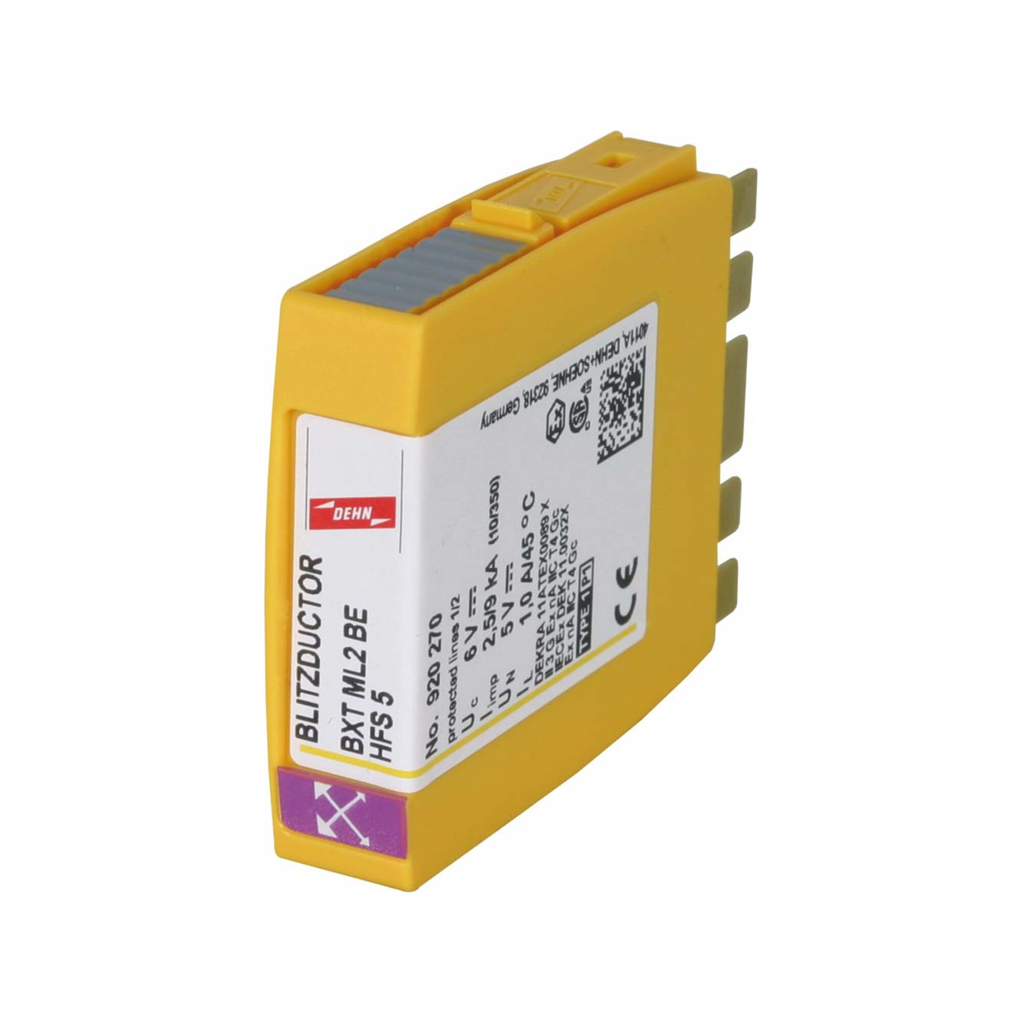 Módulo Blitzductor XT-ML2-BE-HFS-5 Dehn 920270 con alta tecnología de prevención de fallos