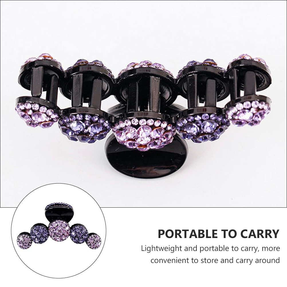 Housoutil Purple Diamond Hair Claw Clips, Purple Acetate Resin Claw Clips, Women Bling Claw Clips - Image 4
