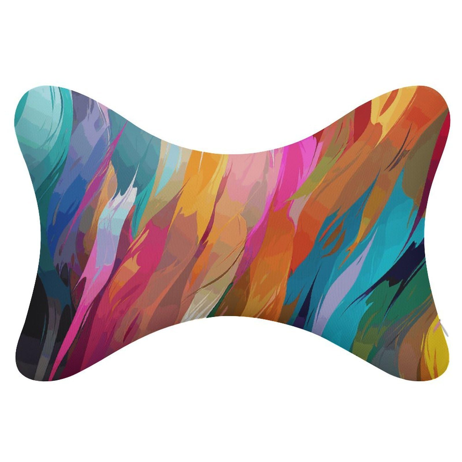 Khauerbc Style Rainbow Color Car Headrest Pillow - 2 Pack,Neck Pillow With Washable Removable Cover,Car Travel Pillow For Car Bus Truck Driving Comfort