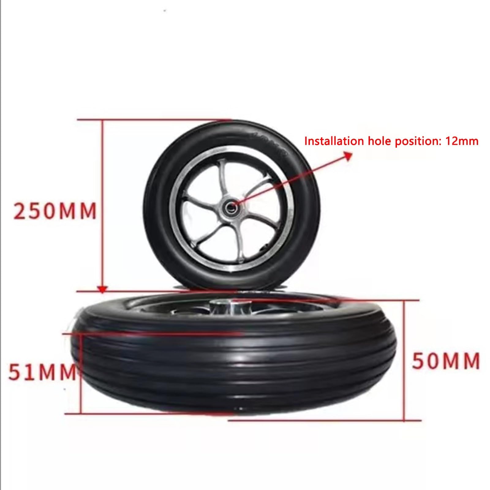 Akcesoria do wózków elektrycznych: koła przednie pełne, koła nadmuchiwane 10 cali, koła ze stopu aluminium 10 cali.(Size:10 inch solid)