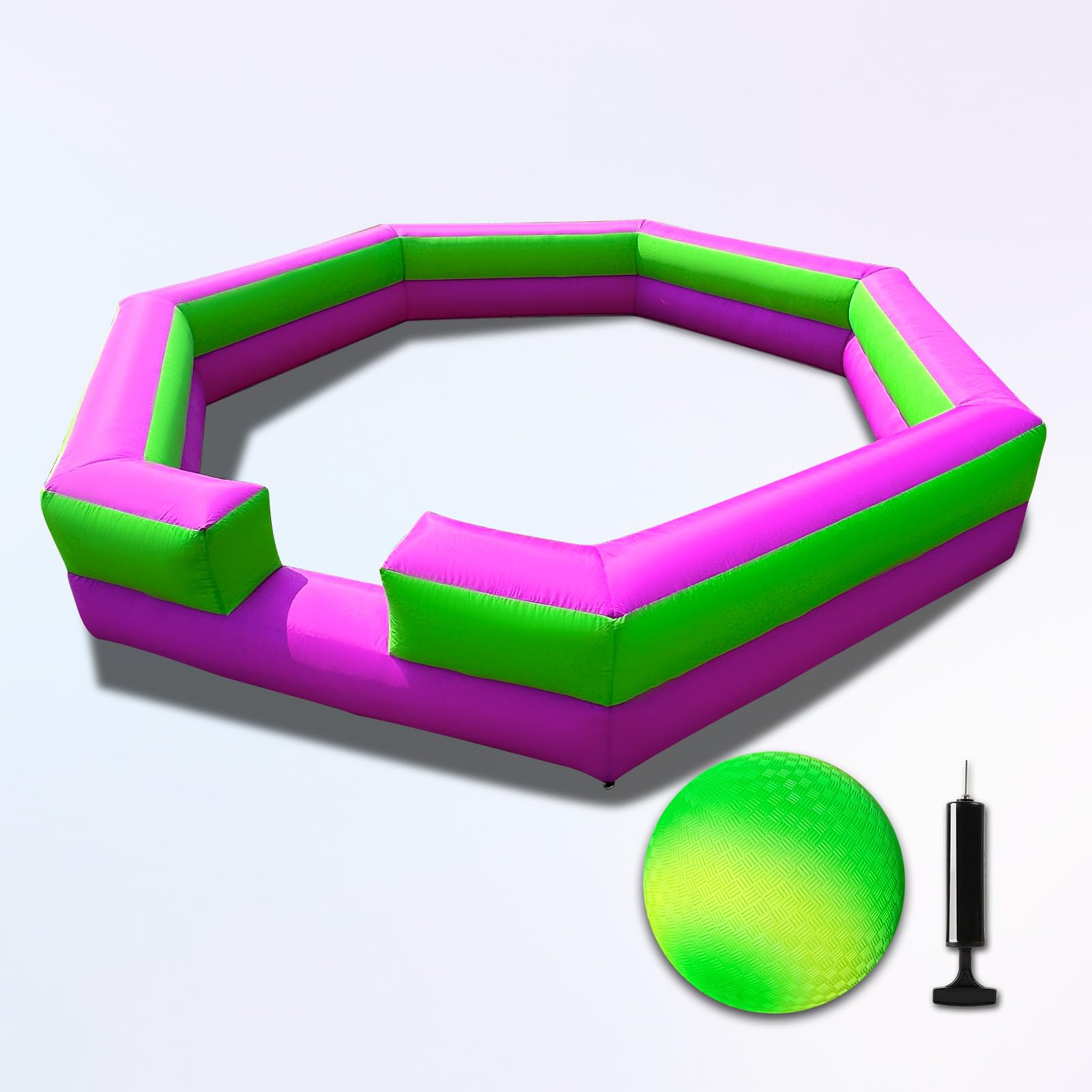 WARSUN 15Ft Gaga Ball Pit with Gagaball and Built-in Blower Portable Gaga Ball Pit Inflatable for Indoor Outdoor Family Activities Inflatable Sport