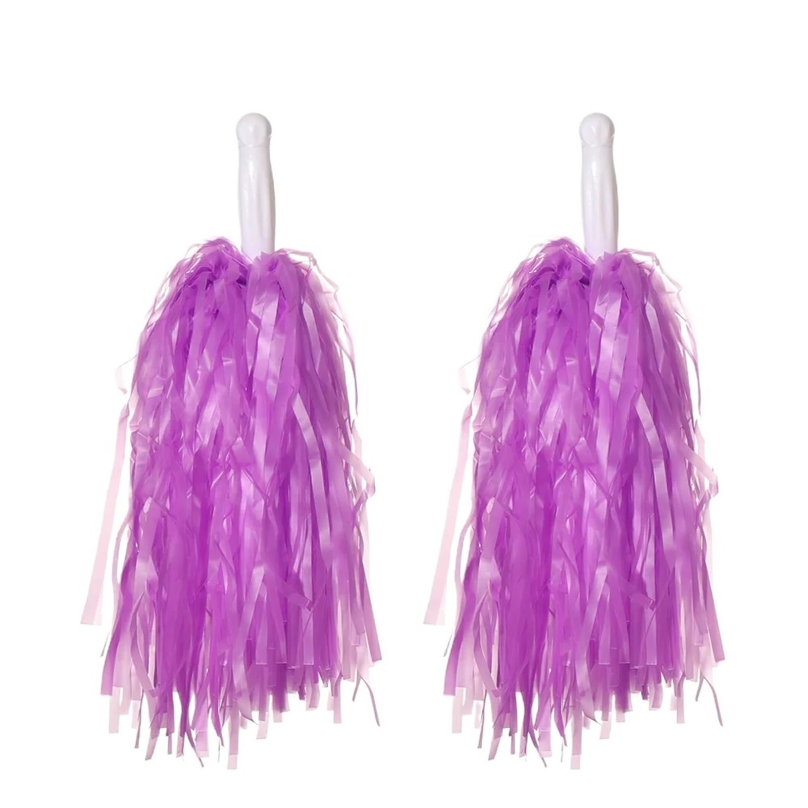 Aiqijohi Girls Color 9 Cheerleader Pom Poms 1Pair Rainbow Plastic Cheerleader Pompoms Cheer Refueling Props Cheerleading Pom Ppom