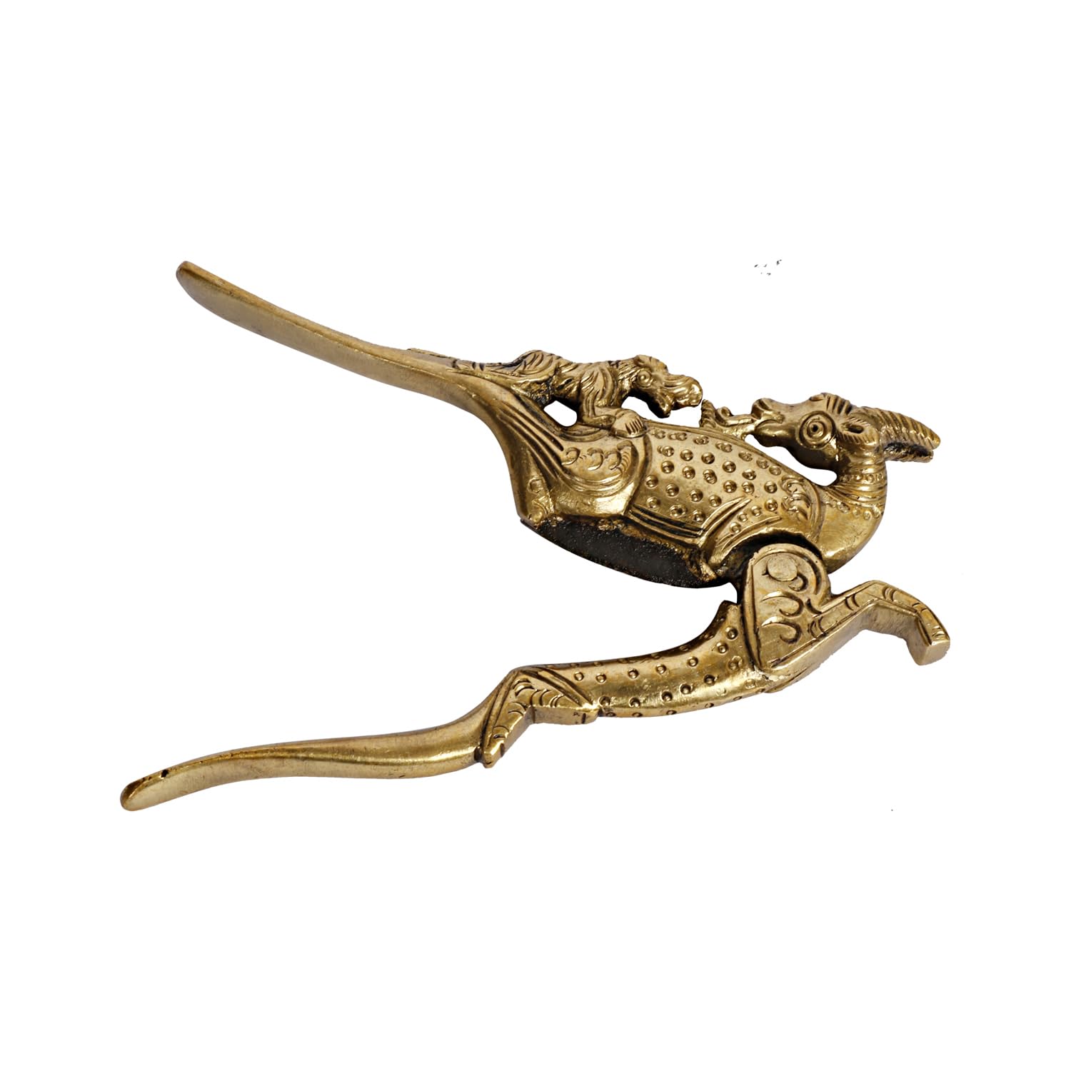 ARTVARKO Emporte-pièce en laiton motif cerf ethnique Supari Betel Cutter Sudi Sarota Cracker Akhrot/Noyer Sudi & Adkitta 12,7 cm
