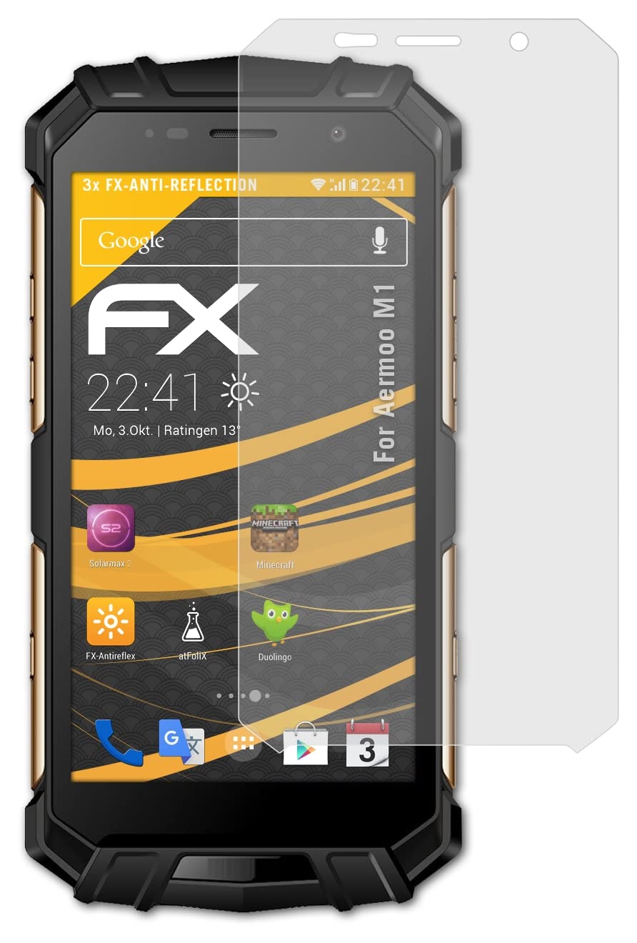 Screen Protector compatible with Aermoo M1 Screen Protection Film, anti-reflective and shock-absorbing FX Protector Film (3X)