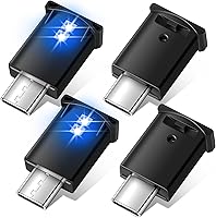 Vista 8 de Frienda 2 piezas de mini luz LED USB, iluminación interior LED para automóvil, 5 V, luz de ambiente USB inteligente, teclado para computadora
