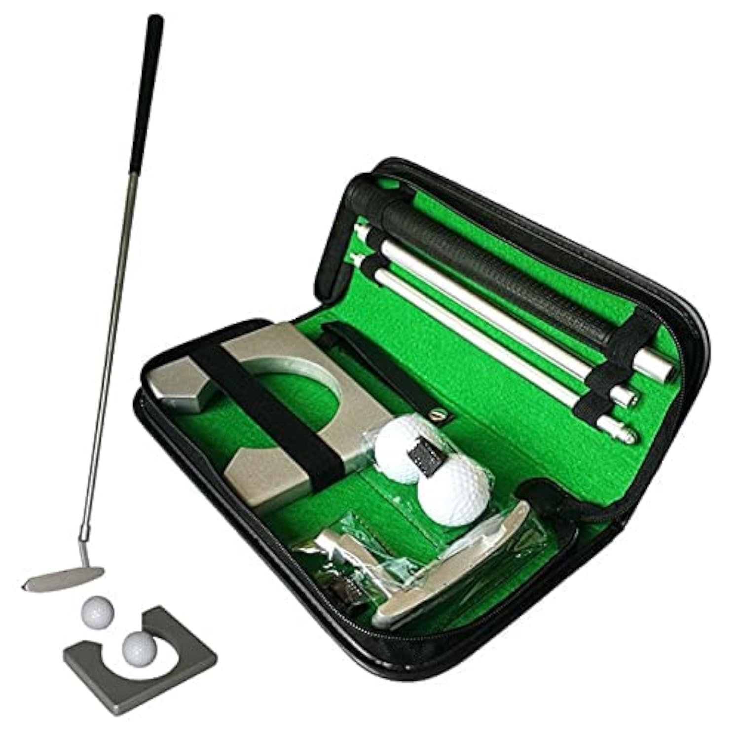 Golf Putting Cup, Putter da Golf, Indoor Practice Training Club Kit Putter Set con Palline e Borsa, Attrezzatura da Allenamento da Golf, per gli Appassionati di Golf