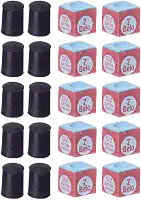 Kit 10 Giz 7 Belo + 10 Ponteiras Ristas Para Tacos de Sinuca e Bilhar