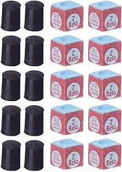 Kit 10 Giz 7 Belo + 10 Ponteiras Ristas Para Tacos de Sinuca e Bilhar