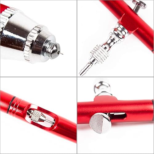 Miniatura 5 de HUBEST Kit de aerógrafo de doble acción 7cc 20cc 40cc 0.012 in pistola de pulverización de alimentación por gravedad para maquillaje, arte de uñas,