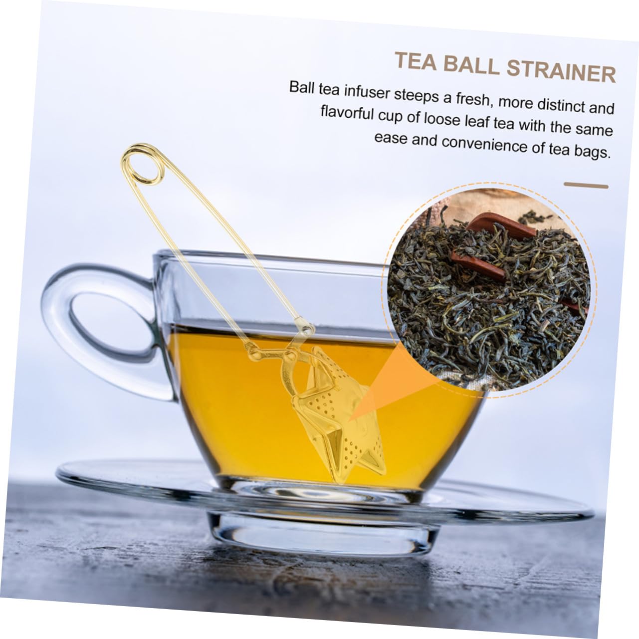 Infuseur à Thé en Vrac Acier Inoxydable Étoile Lune, Filtre Passoire Longue Poignée, Usage Domestique et Professionnel,