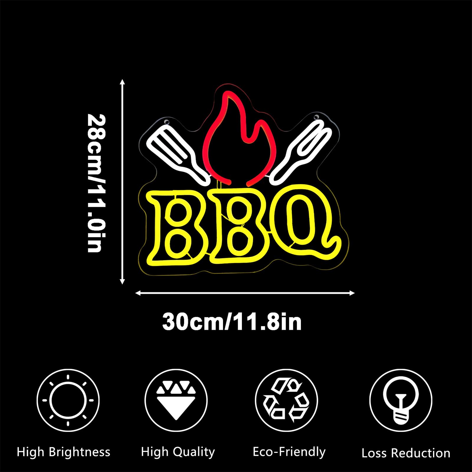 FINOTI bbq neon lighting kebab led sign sign light advertising barbecue shop open sign wall mounted night light for barbecue restaurant neon art wall hanging decorative usb with switch