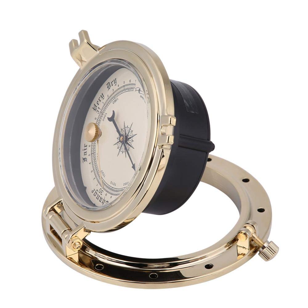 Compteur d'humidité de la température de l'horloge de baromètre rétro de Rome pour le bateau SUV marin de yacht de RV[Baromètre d'or]
