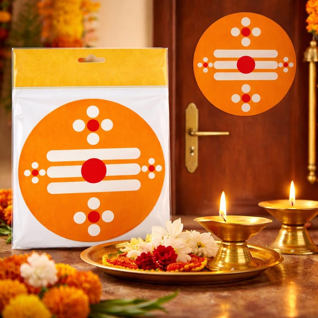 VTL Traditional Self Adhesive Pooja Sticker for Home & Main Door | Auspicious Hindu Design | Easy Peel & Stick | Multi-Surface Use | Pack of 10-picture-29