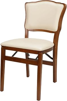 Stakmore French Upholstered Back Folding Chair Finish, Set of 2, Fruitwood