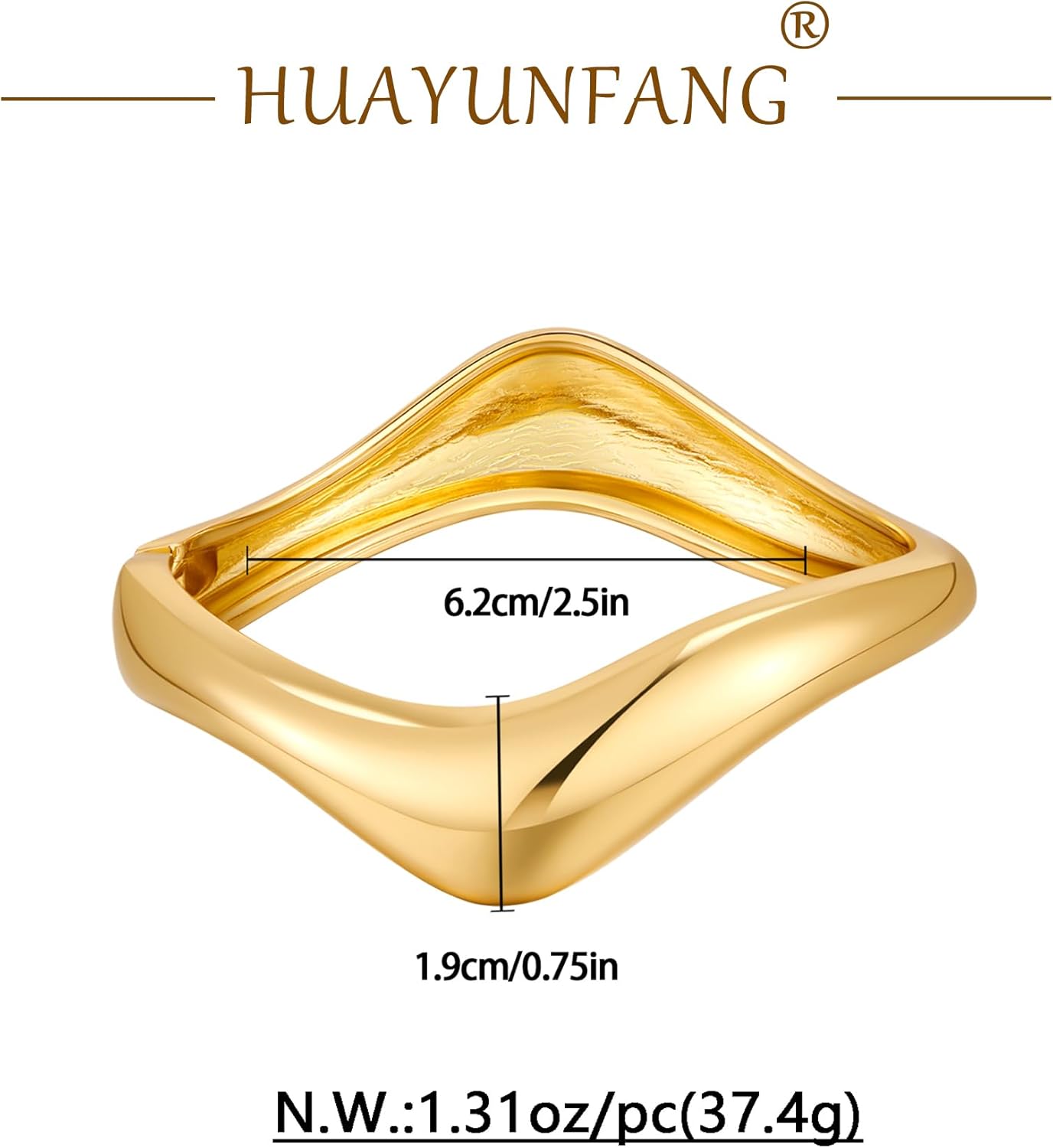 Gold Chunky Bangle Bracelets For Women Trendy Irregular Open Cuff Bangles Thick Wrist Wrap Bangle Gold Jewelry for Women - Image 5