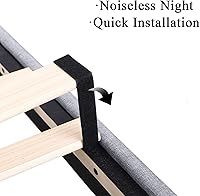 Vista 7 de Feonase Base de cama tamaño King con puertos tipo C y USB base de cama tapizada con cabecera de almacenamiento con respaldo alado soporte