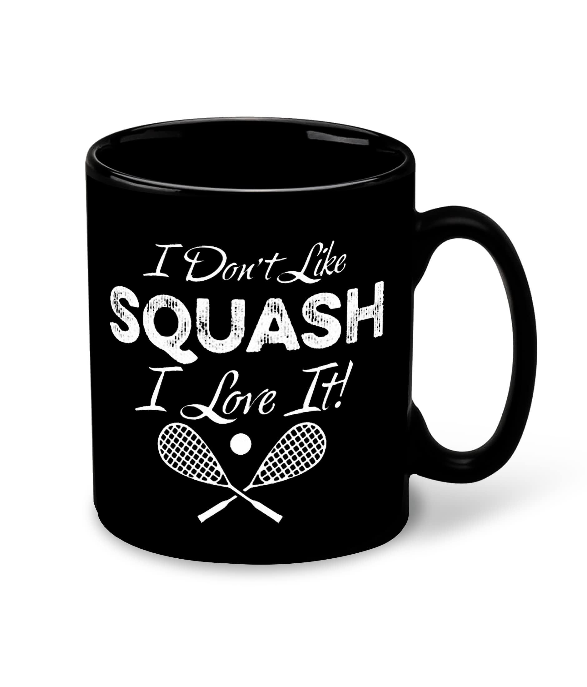 VIGAT Squash Inspiration Printed Premium Black Patch Inner Colour Ceramic Coffee Mug and Tea Mug- (Squash, Sports, Game) Design 7