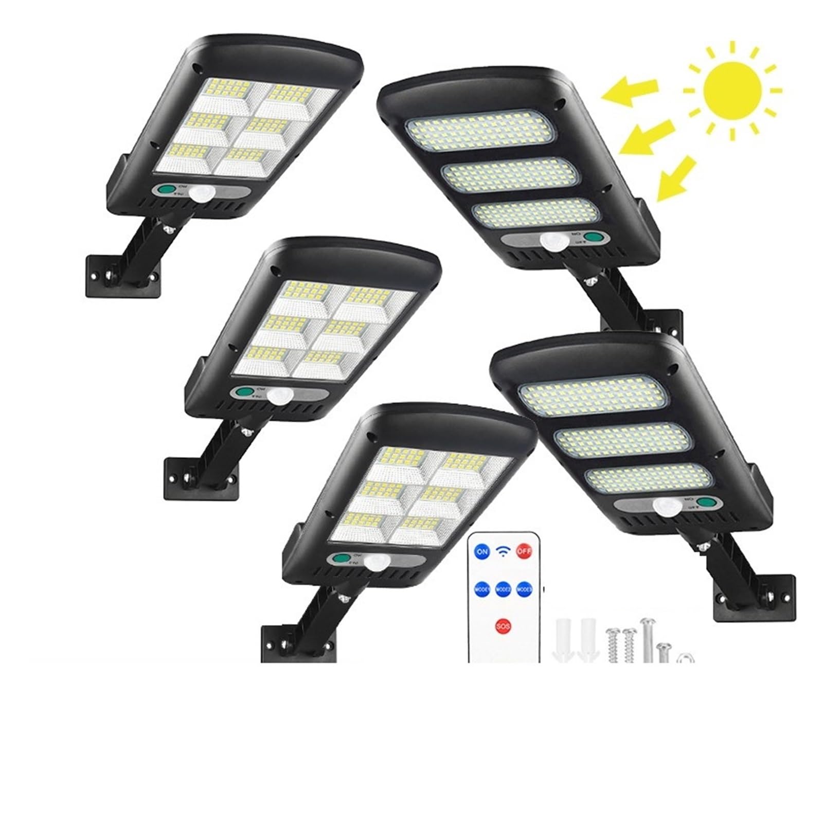 Lampy Solarne Zewnątrz, Czujnik słoneczny oświetlenie uliczne zewnętrzne IP65 213 LED czujnik ruchu słonecznego kinkiet z 3 trybami oświetlenia światła do wystroju domu,Do ogrodu, ulicy, werandy(60CO