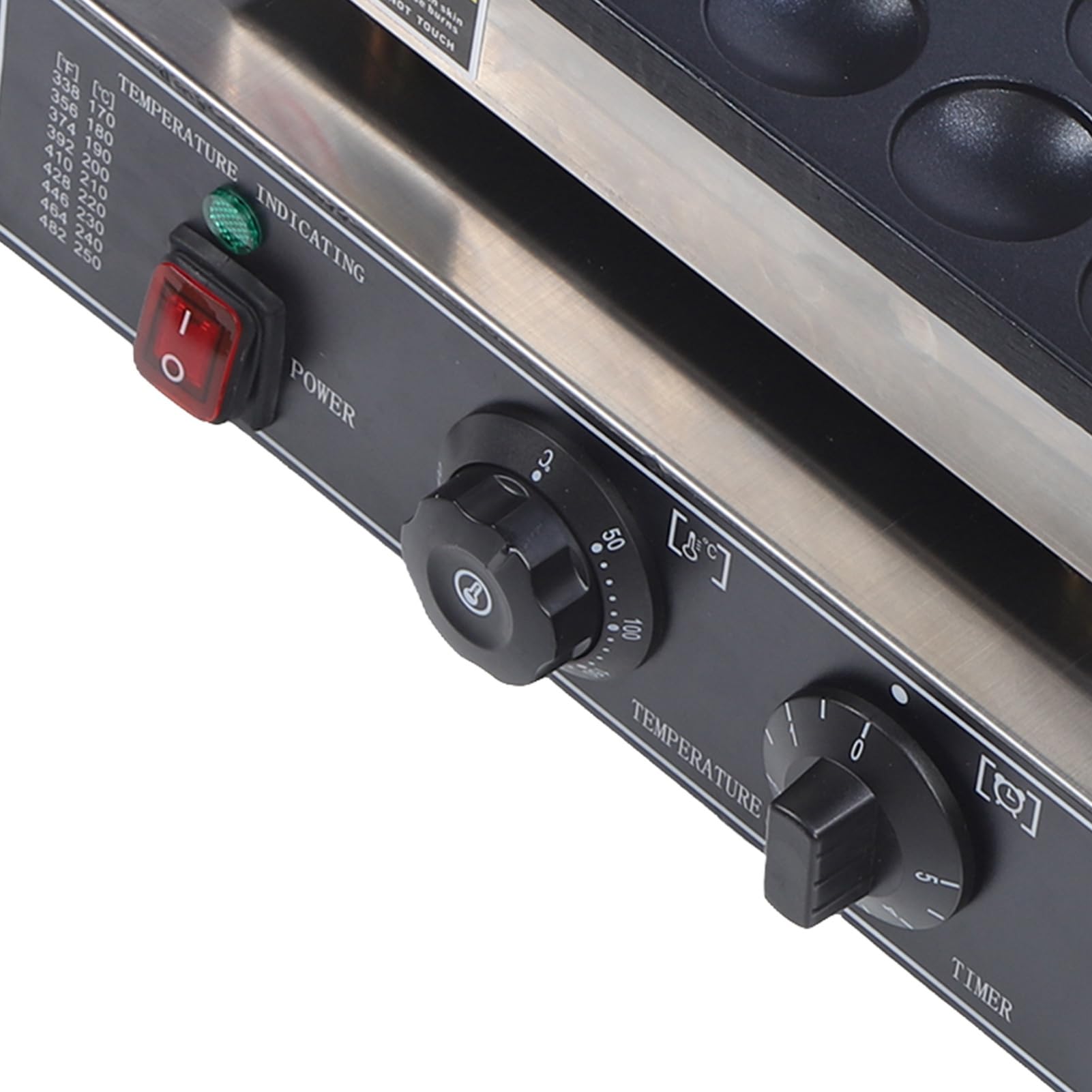 25-Loch Mini Dutch Pancakes, 950W Elektrisch Pfannkuchen Backen Pfanne Waffeleisen Antihaftbeschichtete Pancake Baker Maker für Küche Kochen 50-300 ℃ (EU-Stecker 220 V)