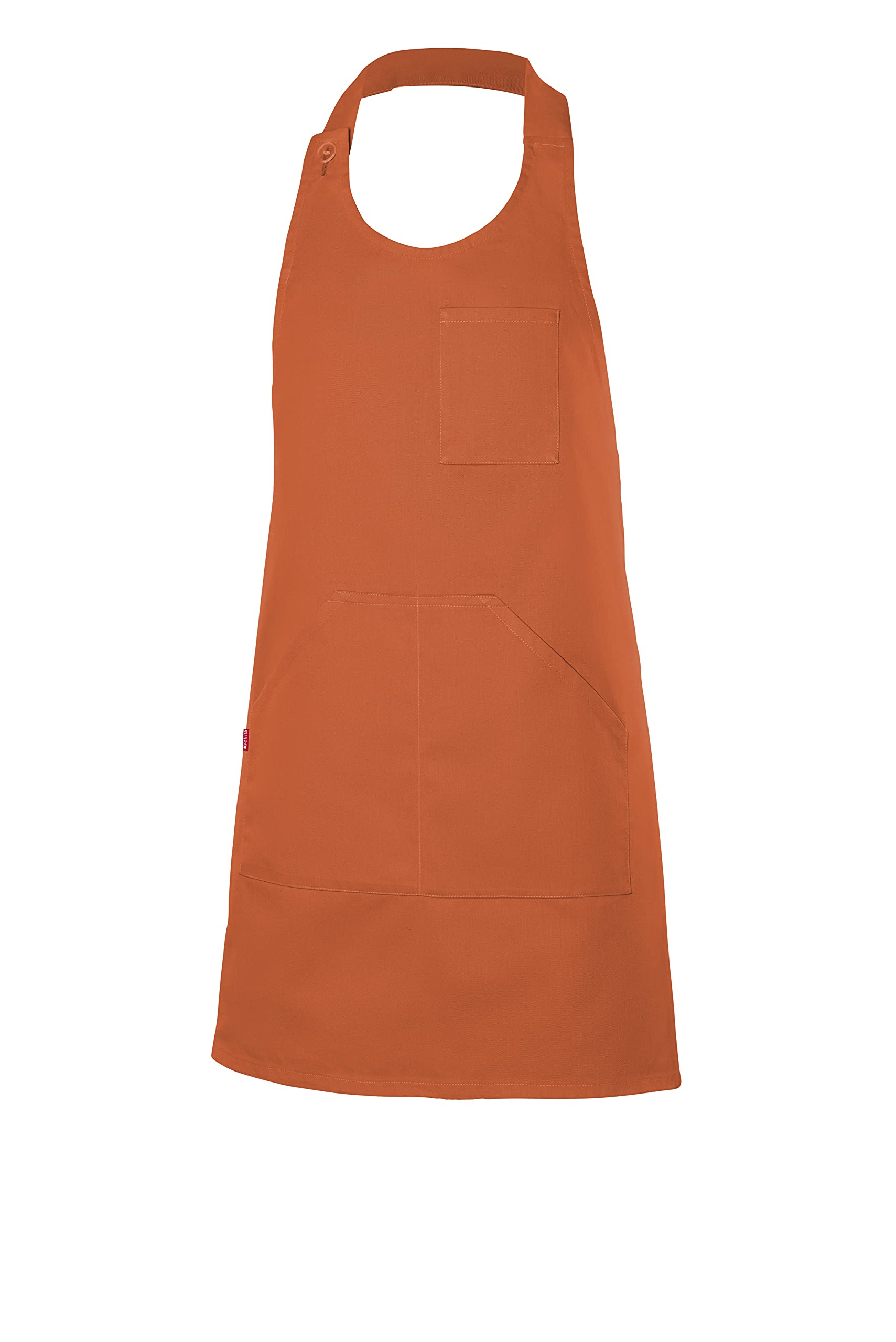 Velilla Unisex Delantal tipo peto Corto y abotonado Kurze Latzschürze mit Knopfleiste, orange, One Size