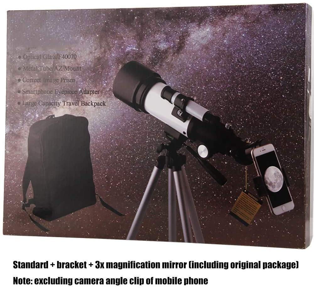 Telescopi Telescopio rifrattore da Viaggio da 100 mm con Regolabile, con Supporto per Cellulare, telescopio a Doppio Scopo Cielo e Terra