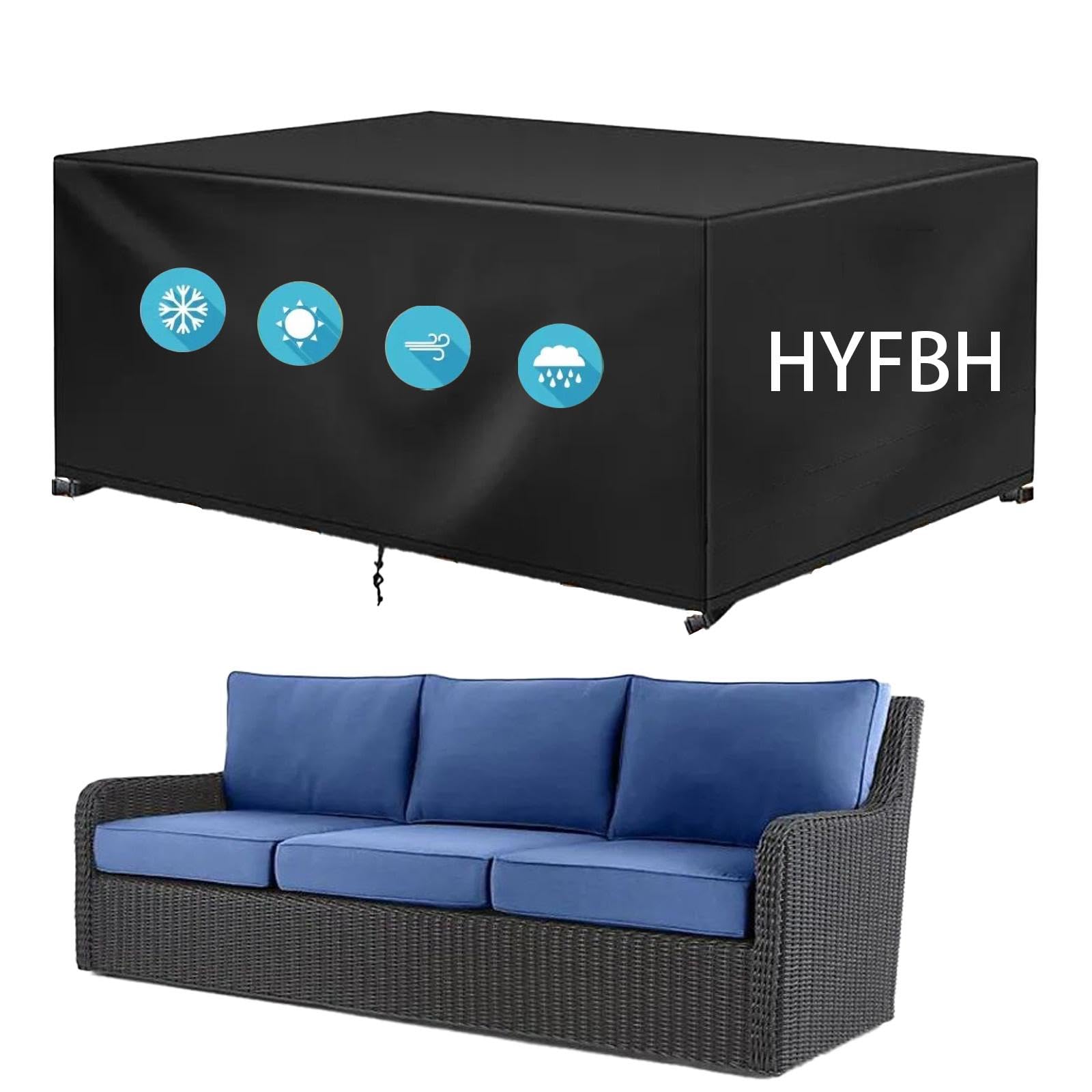 PVPQPR Housse Salon De Jardin 330x130x70cm Meuble Jardin Exterieur