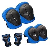 Knieschoner Kinder, Schoner Inliner Kinder [6er Set], Schützer für Inliner und Protektoren für Kinder, geeignet für Rollschuhlaufen, Laufräder, Fahrräder und Skateboards