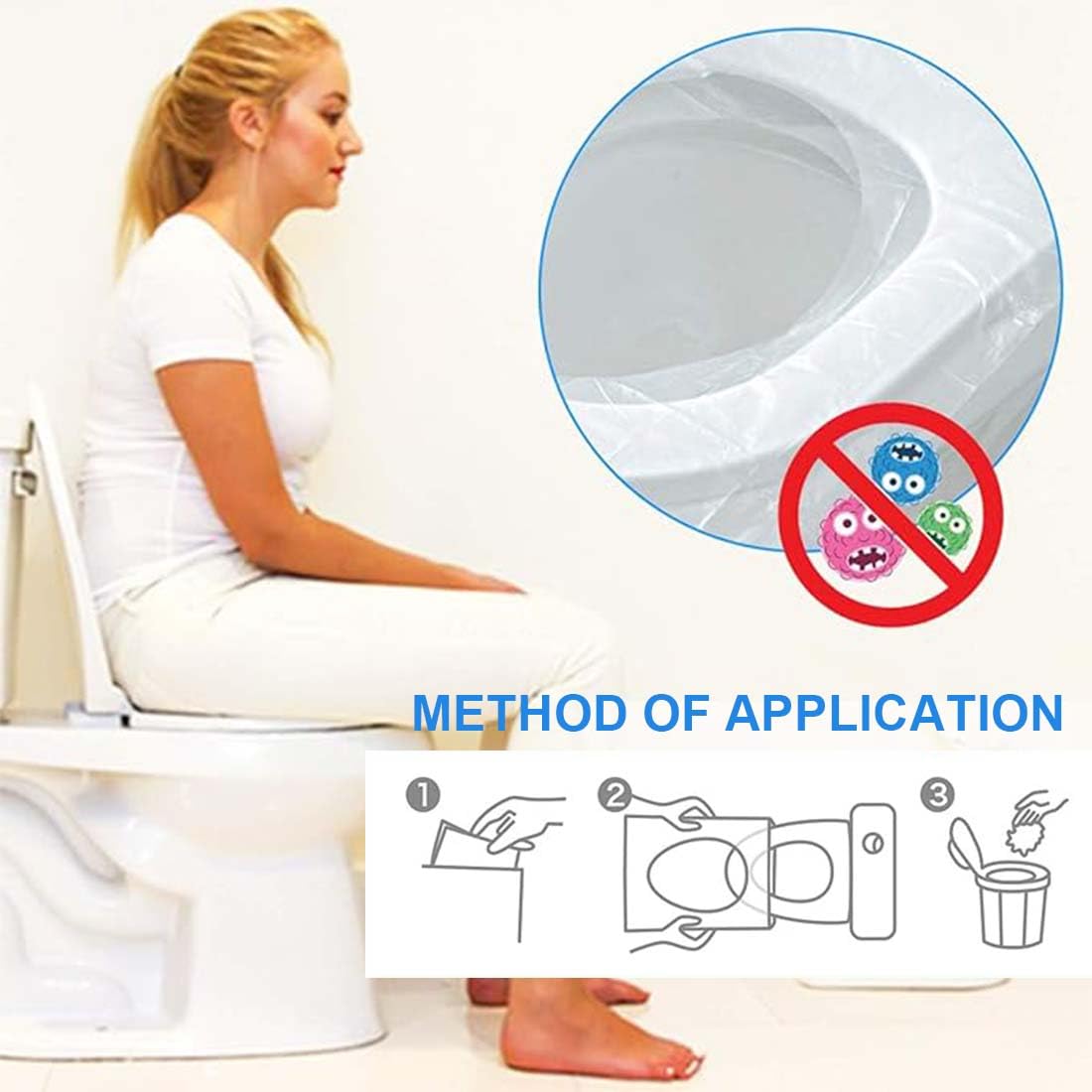 Copri Water USA e Getta 50 PZ Copertura Igienica Monouso per WC Viaggio per Bambini Donne Incinta Campeggio