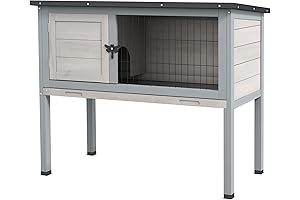 PawHut Elevated Bunny Hutch for Outdoor Use