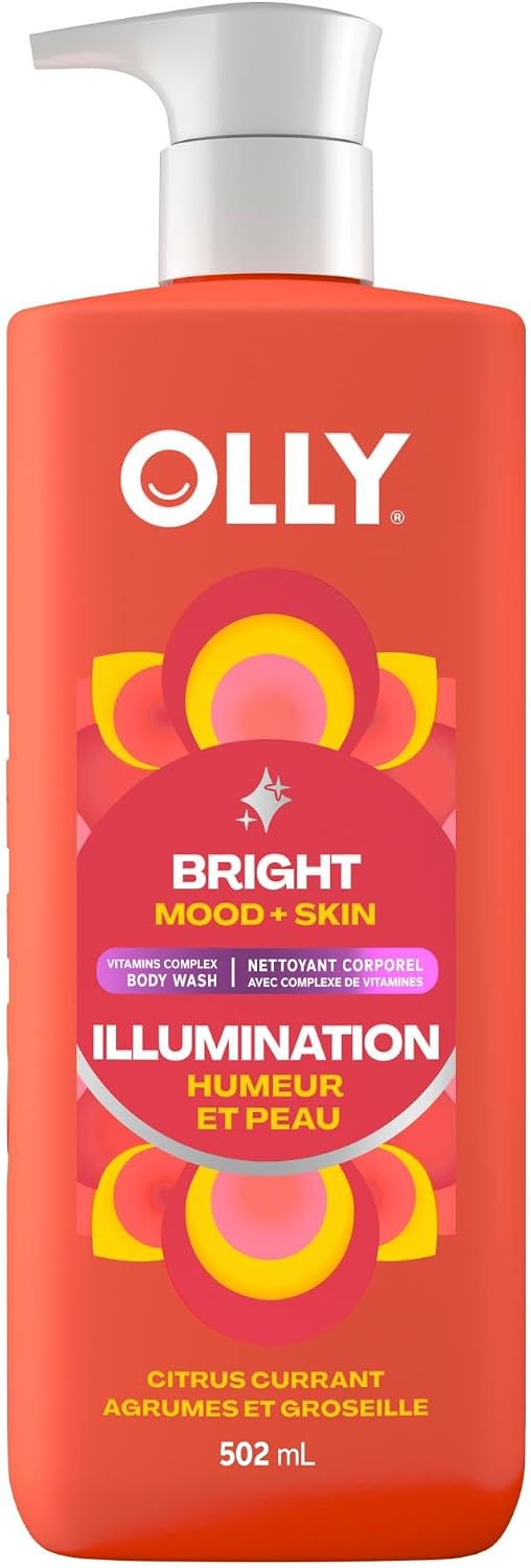 OLLY Bright Body Wash with Vitamin Complex, Repairs Skin Barrier & Brightens Mood, Citrus Currant, 502mL