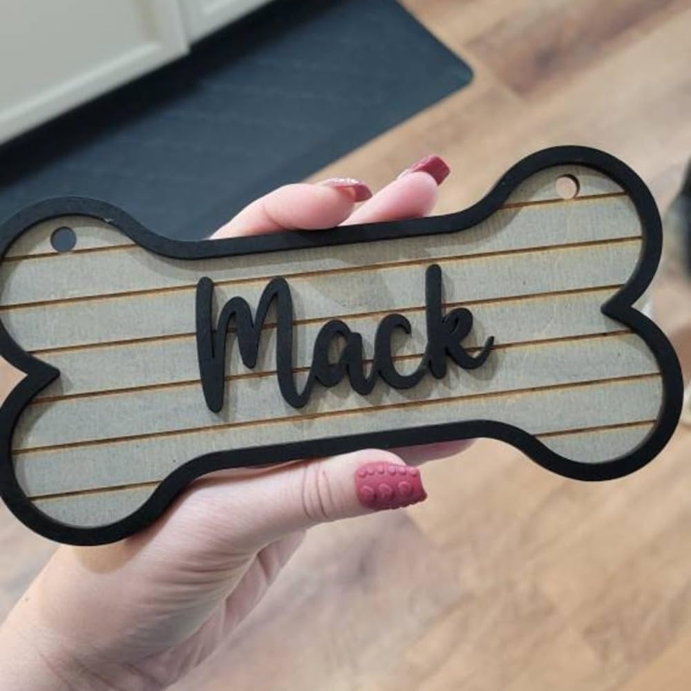 Cartello personalizzato per gabbia, cartello per cucce per cani, targhetta in legno personalizzata, targhe per camere per animali domestici, regalo per gli amanti dei cani (20 x 10 cm)