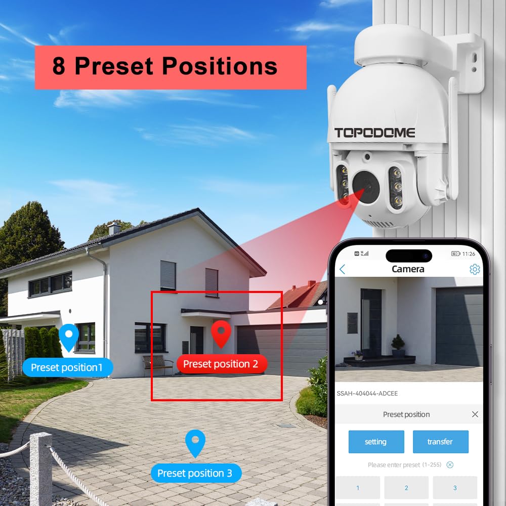 Zewnętrzna kamera nadzorująca WiFi 2K PTZ, zewnętrzna kamera bezpieczeństwa, Wi-Fi 5G, automatyczne śledzenie 360°, kolorowy noktowizor 50 m, RTSP, alarm ludzki/pojazd, montaż sufitowy IP66