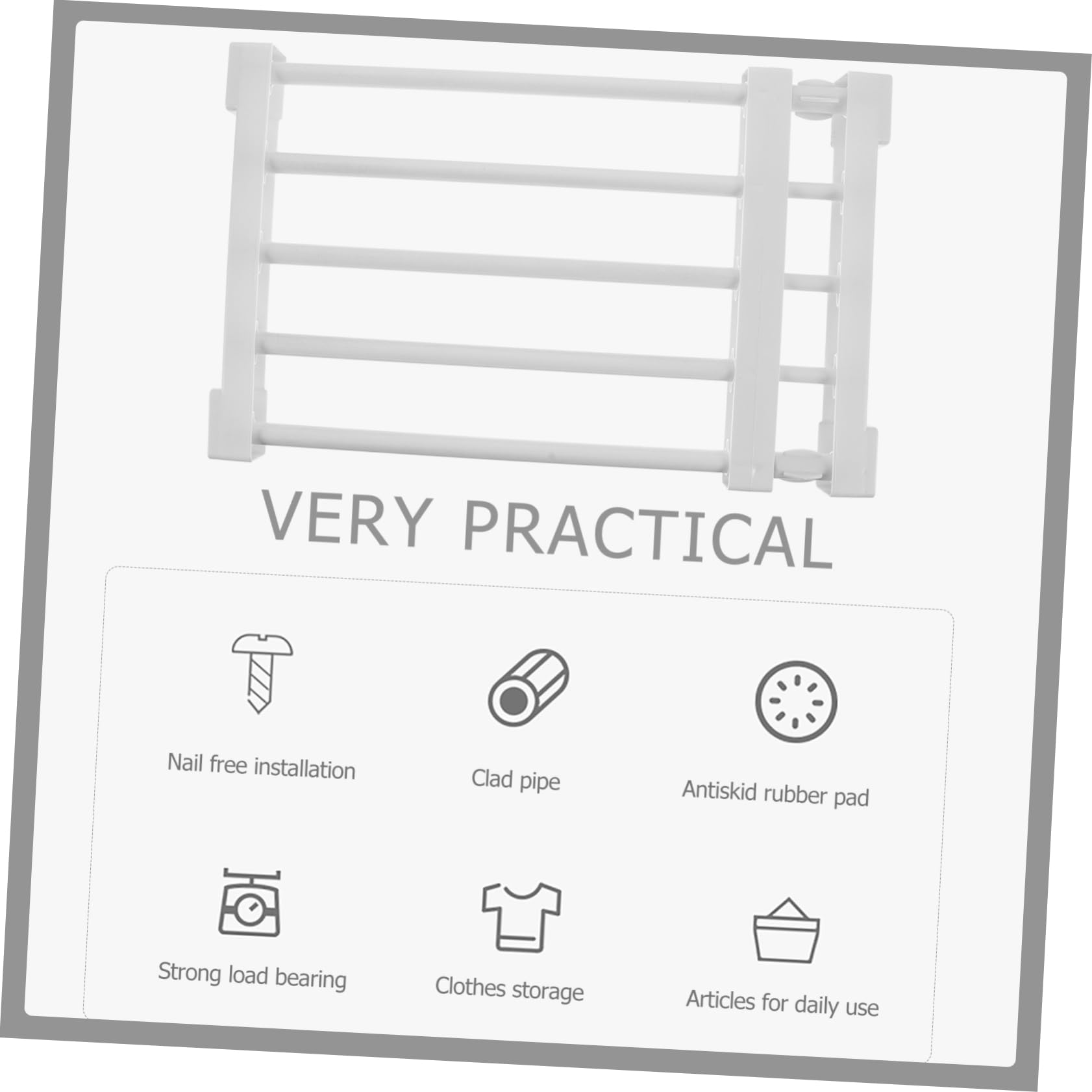 OUNONA Adjustable Closet Storage Bracket Versatile Clothing Organizer Wide Long No Damage Shelf Separator for Wardrobe Bathroom Kitchen Shoe Cabinet Wear Resistant