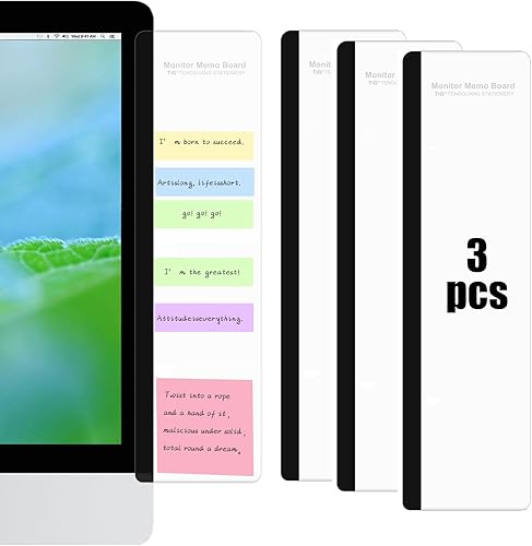 Miniatura 15 de Accesorios de escritorio de oficina, 2 unidades, multifunción, tablero de notas para monitor de computadora, panel lateral transparente, panel