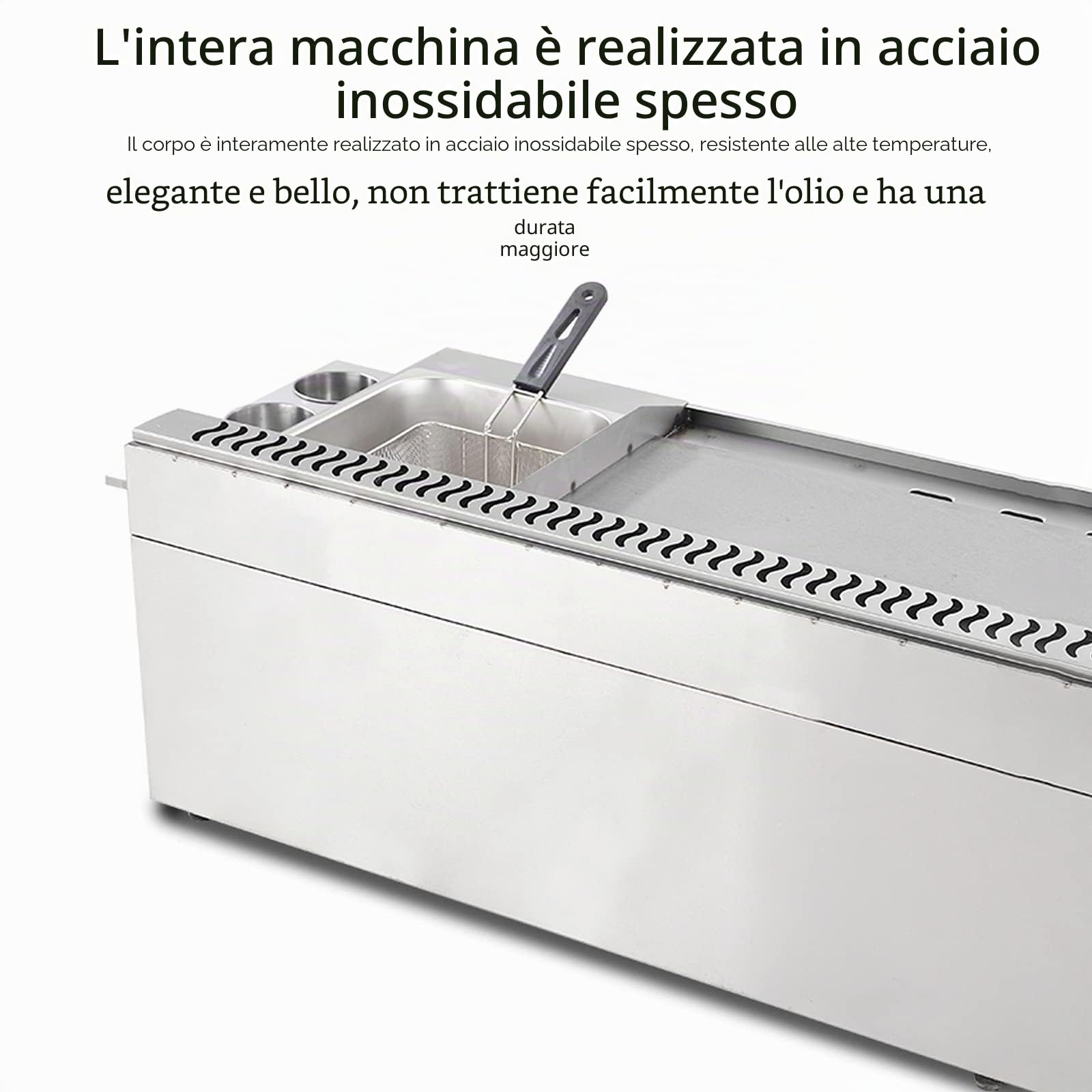 Deep Fryer Friggitrice a gas in acciaio inox da 30 litri con piastra e paletta per cestello per ristoranti commerciali e cucina domestica