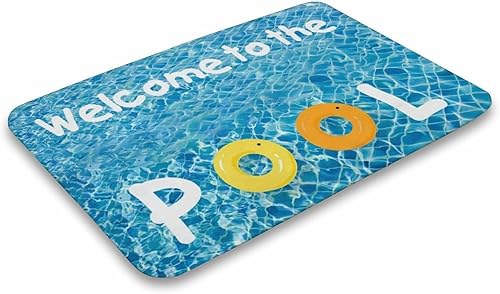 Miniatura 4 de Tapete para piscina, 17 x 30 pies, azul, moderno, antideslizante, resistente al agua, hecho a máquina, regalo de inauguración de la casa, entrada,