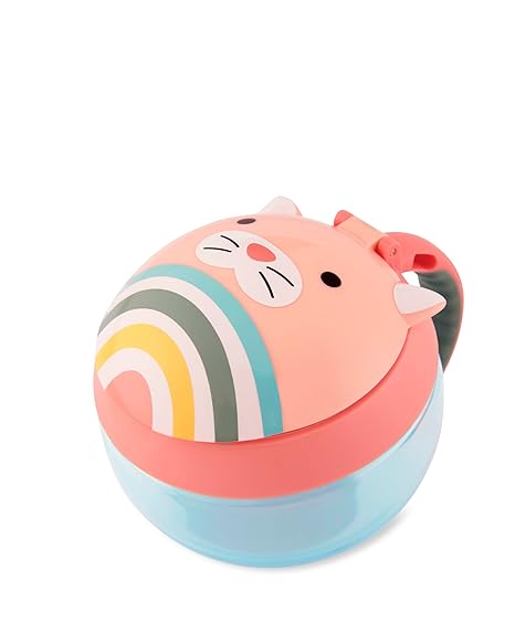 Skip Hop Zoo Snack Cup - Cat; Bpa-Free, PVC-Free & Phthalate-Free with Capacity (222 Ml), Yellow