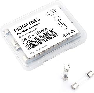 (Pack of 20) 1A Fast-Blow Fuse 1Amp 250V Glass Fuses 0.2 x 0.78 inch/5 x 20 mm (1Amp)(F1AL, 250V)