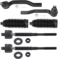 Vista 12 de TRQ Kit de dirección interior y exterior para lado del conductor y del pasajero delantero, con cremallera de dirección y fuelle de piñón compatible