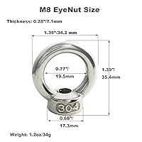 Vista 6 de 10 Uds M8 Acero Inoxidable Levantamiento Tuercas Rosca Anillo Hombro Metric EyeNuts Sujetador