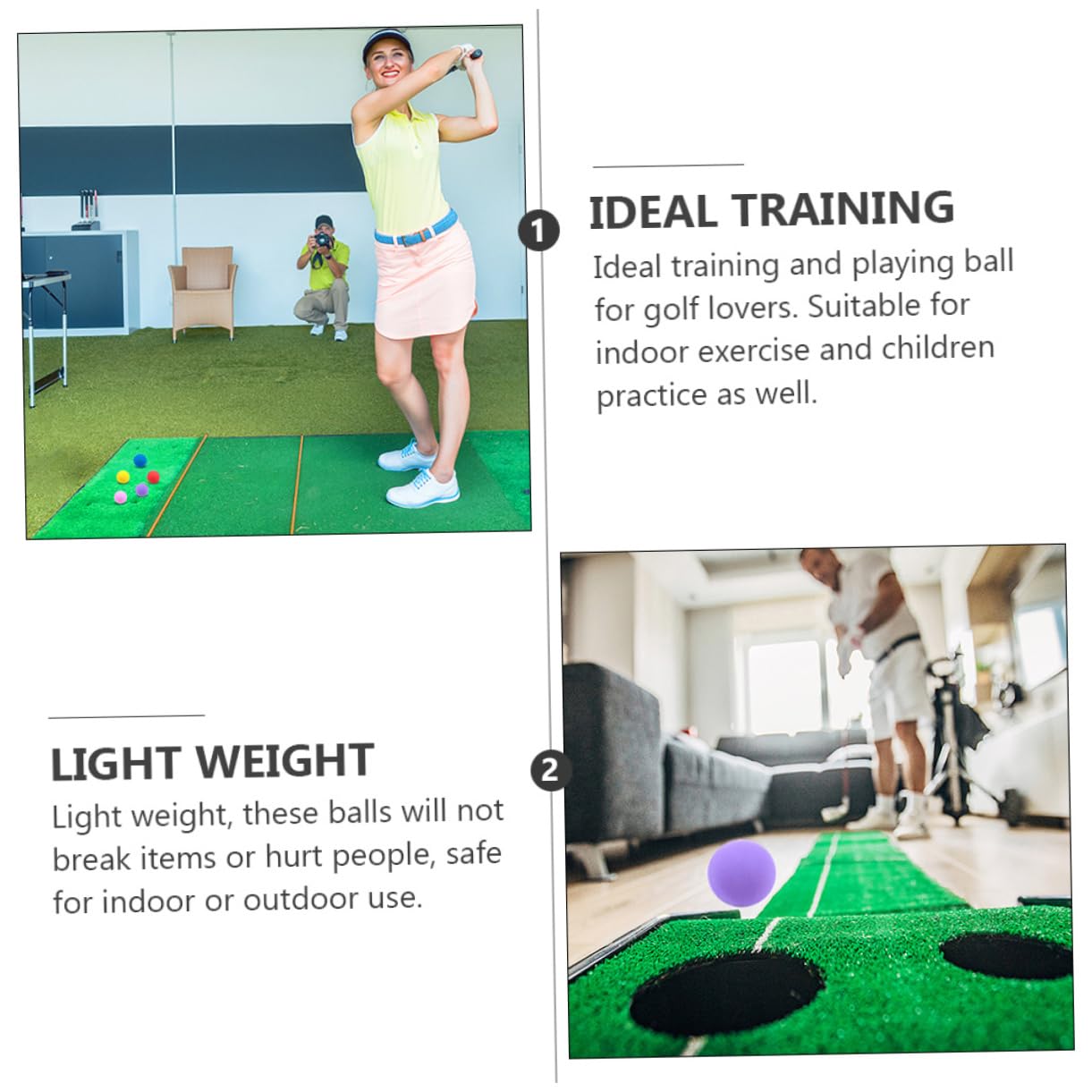 Yardwe 10St Golf fitnessball gymnastikballe Trainingsbälle gummiball Übungsbälle Plastikkugeln Sportbälle Plastikspielbälle drinnen weicher Ball Schaumkugel Schwammkugel Trainingsball Eva