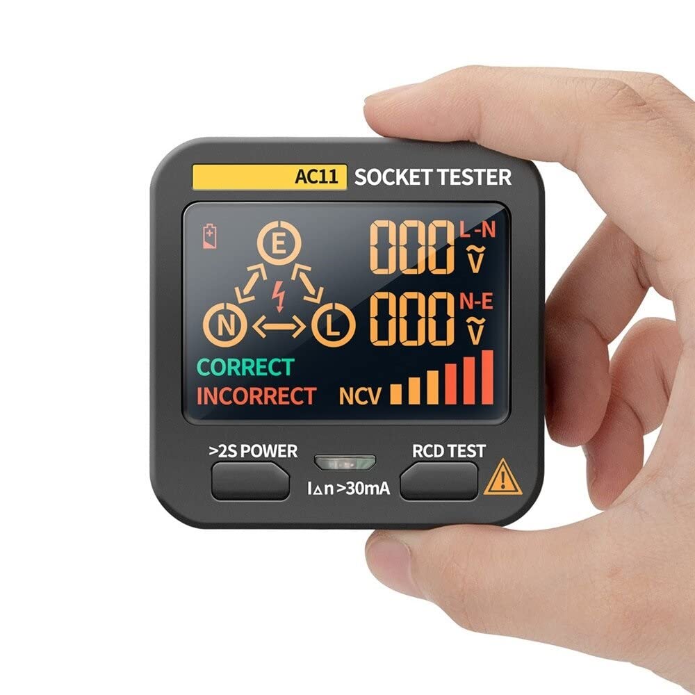 DollaTek AC11 Wielofunkcyjny ekran LED Tester gniazd miernik fazy detektor polaryzacji fazy 0,1 V ~ 250 V AC Pomiar zerowego napięcia/identyfikacja drutu ogniowego
